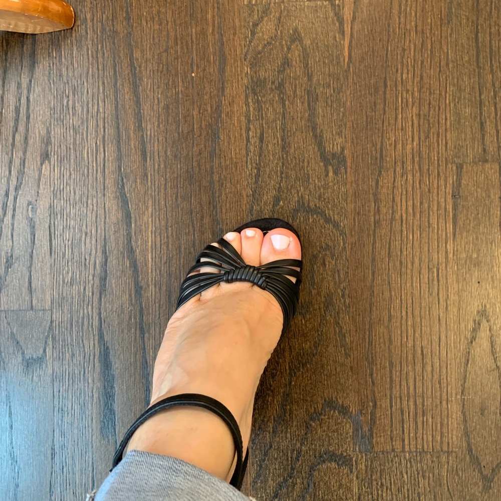 Black heel cork sandals
